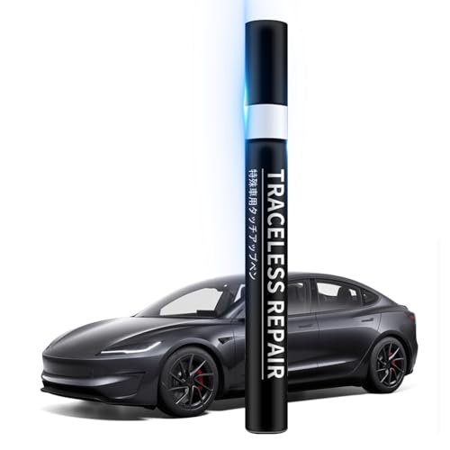 TOPABYTE Lackstift für Tesla Model Y Model 3 Model S Model X Autolack mit hoher Deckkraft, Ausbesserungen gegen Kratzer und Steinschläge, Midnight Silver Metallic - PMNG von TOPABYTE