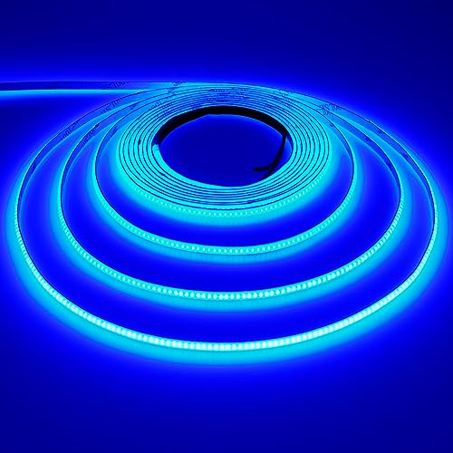 TOPAI 12V COB LED Streifen 5M Blau Schmal 3mm Breit Dünn LED Strip Selbstklebend 400LED/M, Nicht Wasserdicht Flexibles Schneidbar für Innenbereich Deko DIY von TOPAI