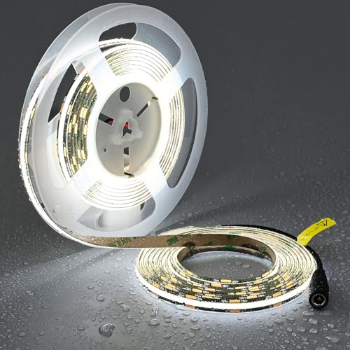 TOPAI 12V COB LED Streifen 5M Tageslicht Weiss IP65 Wasserdicht Schwarz PCB Dimmbar 480LED/M CRI>90 Sehr Hell 4000Lm Außen 5000K LED Strip Selbstklebend Flexible Schneidbar (Netzteil nicht enthalten) TOPAI 12V COB LED Streifen 5M Tageslicht Weiss IP65 Wasserdicht Schwarz PCB Dimmbar 480LED/M CRI>90 Sehr Hell 4000Lm Außen 5000K LED Strip Selbstklebend Flexible Schneidbar (Netzteil nicht enthalten) von TOPAI