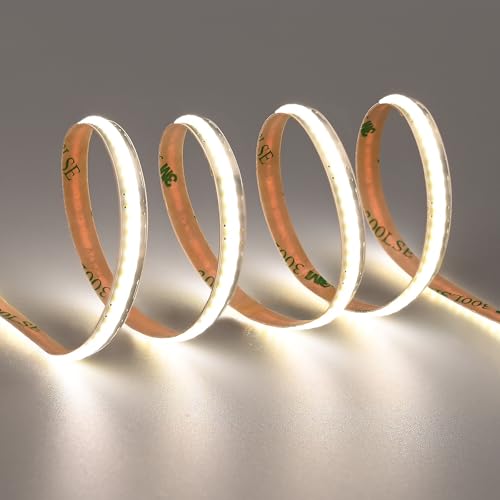 TOPAI 12V COB LED Streifen Schmal 6.6mm Breit 5M Naturweiß, LED Strip 4000K Selbstklebend 320LED/M CRI>90, Nicht Wasserdicht Flexibles Schneidbar für Innenbereich Heim Küche Deko DIY TOPAI 12V COB LED Streifen Schmal 6.6mm Breit 5M Naturweiß, LED Strip 4000K Selbstklebend 320LED/M CRI>90, Nicht Wasserdicht Flexibles Schneidbar für Innenbereich Heim Küche Deko DIY von TOPAI