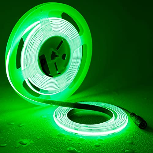 TOPAI 24V COB LED Streifen Grün Wasserdicht IP65 5M 480LEDs/M Hohe Dichte 3000lm Flexibles Schneidbar LED Strip für Innen Aussenbereich Heim Küche Deko von TOPAI