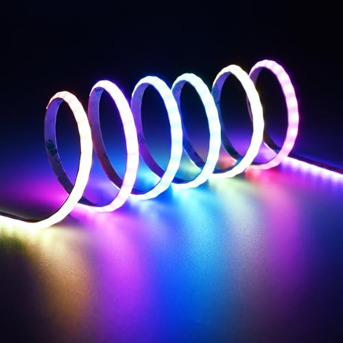 TOPAI 5mm Ultra Dünn WS2812B COB LED Streifen 5M Smart IC RGB Individuell Adressierbar 160 Pixel/M, Selbstklebend Flexibel Schneidbar für Gaming Room/Haustheater TOPAI 5mm Ultra Dünn WS2812B COB LED Streifen 5M Smart IC RGB Individuell Adressierbar 160 Pixel/M, Selbstklebend Flexibel Schneidbar für Gaming Room/Haustheater von TOPAI