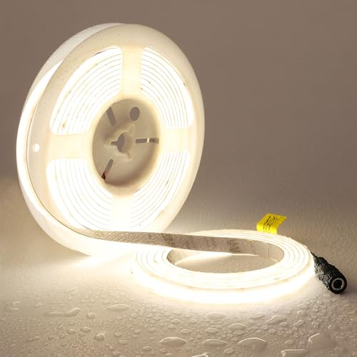 TOPAI 24V LED Streifen Diffus 5M 4000K Naturweiß IP65 Wasserdicht 11000LM Sehr Hell 20W/M, 238LED/M Hochdichte Selbstklebend & Schneidbar, Gleichmäßiges Licht Punktlos Besser als COB für Innen/Außen von TOPAI