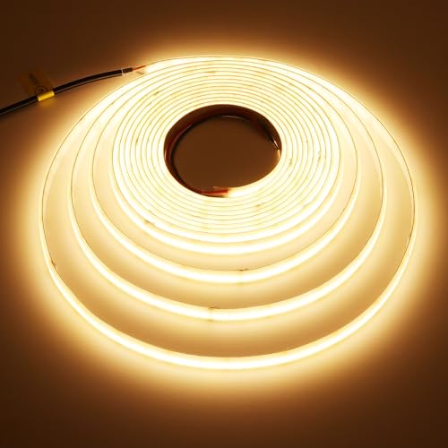 TOPAI LED Streifen 5M Warmweiss Wasserdicht Sehr Hell 11000 Lumen 20W/M, 24V LED Strip 3000K Selbstklebend 238LED/M 10mm Breite PCB, Schneidbar Diffus Gleichmäßiger Punktlos Besser als COB LED Band von TOPAI