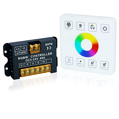 TOPAI RGBW LED Dimmer Controller mit Touch Panel RF Fernbedienung, DC 5-24V Max 40A Dimmschalter Wandmontage für 5050,2835,COB RGB LED Streifen TOPAI RGBW LED Dimmer Controller mit Touch Panel RF Fernbedienung, DC 5-24V Max 40A Dimmschalter Wandmontage für 5050,2835,COB RGB LED Streifen von TOPAI