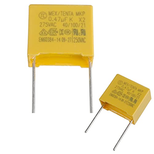 TOPALLI - Kondensator 470nF 0.47uF 475V MKP Sicherheitskondensator Rechteck Polypropylen Kapazitor Capacitor von Topalli