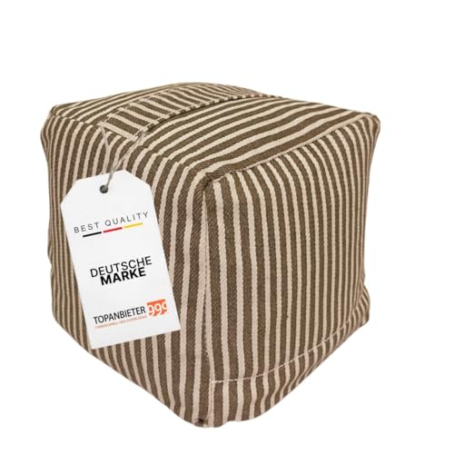 TOPANBIETER 999 Dekorativer Türstopper Cube braun gestreift - Türhalter Fensterpuffer - Bodenstopper Tür Stopper Türkeil (braun gestreift) von TOPANBIETER 999