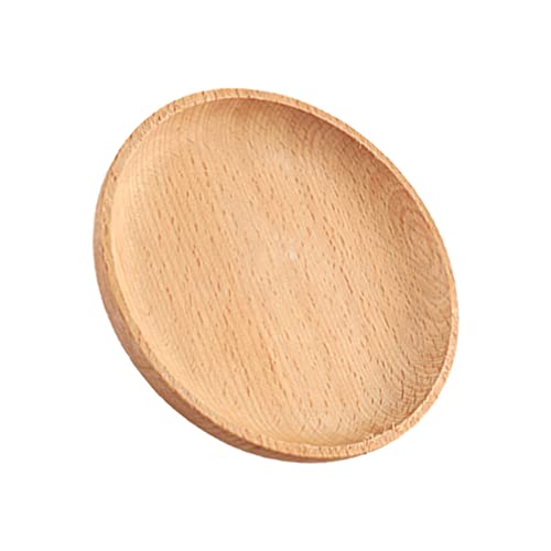 Kleine Holzteller Beilage: Runde Holzteller Serviertablett Teller Tischdekoration Holzteller Dessert Obst Sushi Tablett Schüssel 12 cm von TOPBATHY