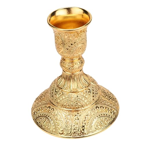 TOPBATHY 1 Paar Leuchter Verjüngt Retro Stöcke Kernstück Stand Led Kerzenständer Geriffelt Dekoration Kerzenhalter Dekorativ Rustikal Weiß Zeitgenössisch Inhaber Eisen Golden von TOPBATHY