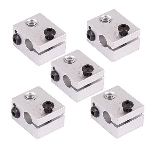 TOPBATHY 1 Satz 3d -druckheizungsaluminiumblöcke Index Extruder Für 3d-drucker 3d Drucker Heizblock 3d-druckerteile Hot-end-heizblock Silber 5 Stück von TOPBATHY