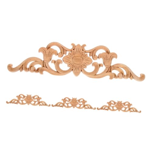 TOPBATHY 1 Satz Aufkleberscheiben Künstliche Dekoration Office Desk Dekoration Holzschnitzerei Unbemalte, Aus Holz Geschnitzte Applikation Geschnitzte Holzapplikationen Beige 4 Stück von TOPBATHY