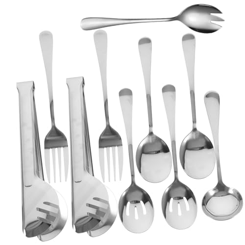 TOPBATHY 1 Satz Edelstahllöffel Löffel Set Utensilien Buffet Servierlöffel Besteck aus Edelstahl Buffet-Servierbesteck Catering-Servierlöffel Geschirr Rostfreier Stahl Silber von TOPBATHY