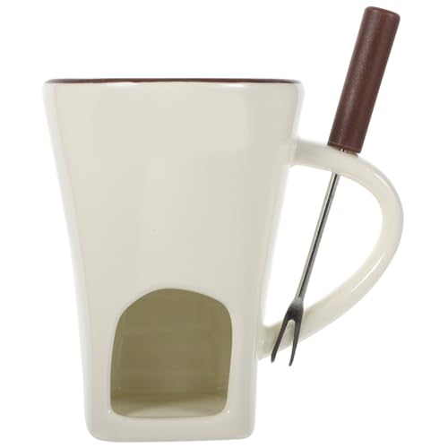 TOPBATHY Keramik-Schokoladenfondue-Set Mit Teelichthalter – Fondue Tasse FüR Schokolade, KäSe, Butter Und Karamell – Perfekt FüR Nachmittagstee, Partys Und Buffets von TOPBATHY