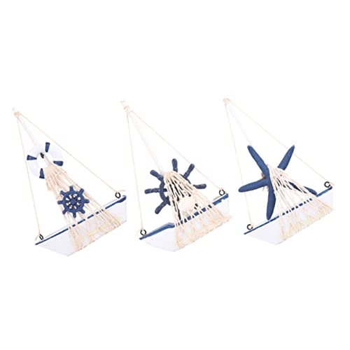 TOPBATHY 1 Satz Segelmodell Ornament Boot Kleinigkeit Tischläufer Thematisiert Wohnzimmerdeko Tischdeko Esstisch Innenausstattung Moderne Skulpturen Segelschiffmodell Holz 3st von TOPBATHY