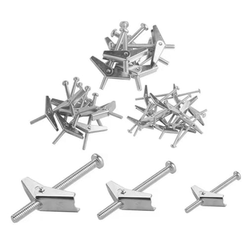 TOPBATHY 1 Satz Teiliges Kippdübel aus Verzinktem Stahl Hohlraumanker mit Toggle Schraube und Flügelmutter für Gipskarton für Heimwerker und Profis TOPBATHY 1 Satz Teiliges Kippdübel aus Verzinktem Stahl Hohlraumanker mit Toggle Schraube und Flügelmutter für Gipskarton für Heimwerker und Profis von TOPBATHY