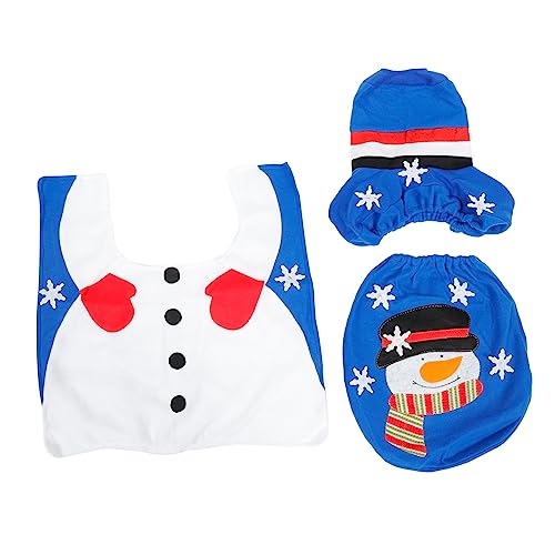 TOPBATHY 1 Satz -Toilettenabdeckung Zauberstab klebrig Teppich Schaum Stand Nicht Weihnachten Badezimmer Set weihnachtsdeko Badezimmer Abdeckung des Wassertanks WC-Sitzbezug Vlies von TOPBATHY