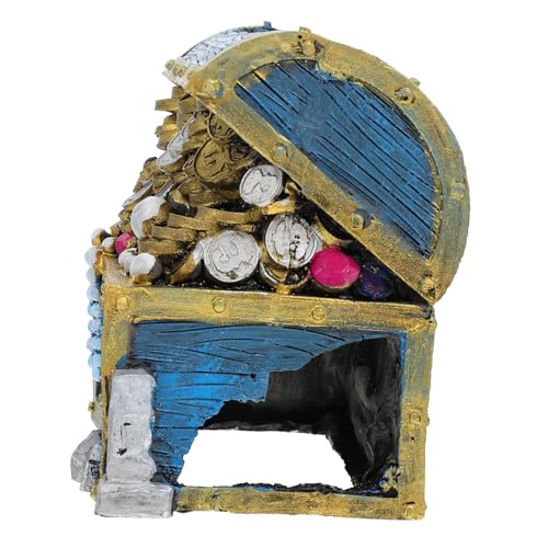 TOPBATHY 1 Stück Retro Schatztruhe aus Resin für Fischbecken Kreative Zigartige Aquarienornamente für Versteckmöglichkeiten Attraktives von TOPBATHY