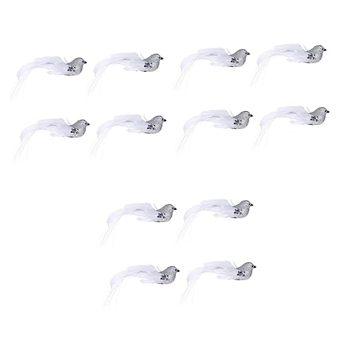 TOPBATHY 12stücke Künstliche Vögel Mit Glitzer Für Weihnachtsbaumdeko Und Partys Realistische Ornamente Für Hochzeiten Garten Und Festliche Anlässe von TOPBATHY