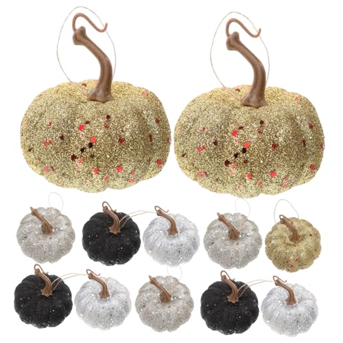TOPBATHY 12 Stück Künstliche Kürbisse für Halloween Glitzernde Herbst Dekoration für Tisch Fenster und Kamin für Erntedankfest und Partys TOPBATHY 12 Stück Künstliche Kürbisse für Halloween Glitzernde Herbst Dekoration für Tisch Fenster und Kamin für Erntedankfest und Partys von TOPBATHY