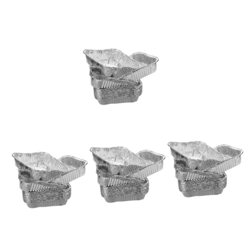 TOPBATHY 120 Stk Frittierfolie Backformen aus Folie Pfannen aus Aluminiumfolie quadratische Kuchenformen Kochfolienschalen alufolie luftfritteuse Airfryer Lebensmittelbehälter Backzubehör von TOPBATHY