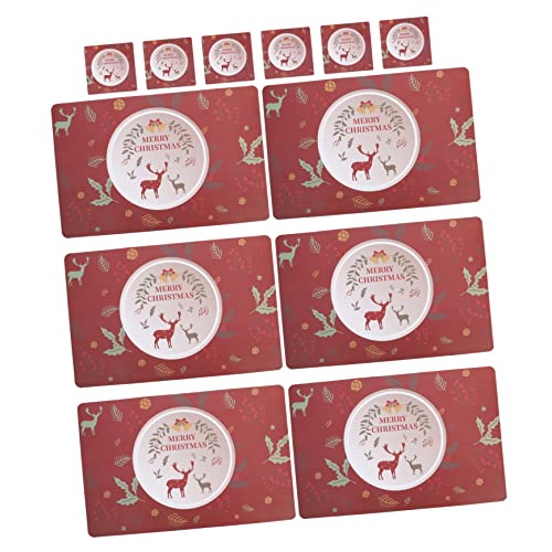 TOPBATHY 12st Untersetzer Für Weihnachtliche Tischsets Weihnachtskissen Desktop-Kissen Geschirr Matte Dekoratives Tischset Dekorative Tischunterlage Geschirr Kissenverzierung PVC von TOPBATHY