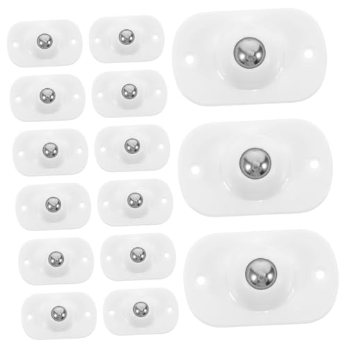 TOPBATHY 16 Stück Teiliges Selbstklebende Möbelrollen mit Stahlkugellagern Schwenkbare Mini Lenkrollen Geräuschlose Universalrollen für Sofas Betten und Tische Verschleißfest und Drehbar von TOPBATHY