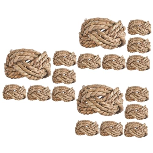 TOPBATHY 18 STK Gewebte Serviettenringe Serviettenhalter rustikale Sackleinen Serviettenringe geflochtener serviettenring gewebte gewebte Ringschnallen Serviettenringe aus Stroh Weben von TOPBATHY