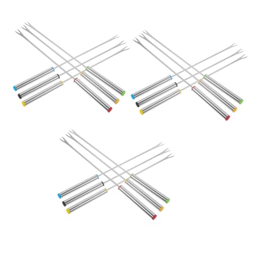 TOPBATHY 18 Stück Teiliges Fonduegabel mit Langem Griff Multifunktionale Dessert und Käsefondue Gabeln Hitzebeständig für Schokolade Bbq Obst und Marshmallows Farbiges Design von TOPBATHY
