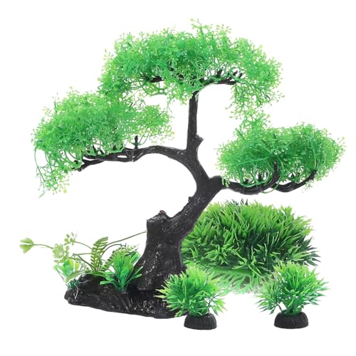 TOPBATHY Aquariumpflanzen Aquarium Dekoration Unterwasser Baum Decor Kit Fisch Tank Dekore Grün Fake Wassergras Für Aquarien Und Teiche von TOPBATHY