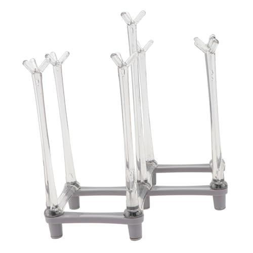 TOPBATHY 1Stk Becherregal küchenmaschiene kochgeschirr Geschirrablage Wine Holder brillenregal Weinregal Flasche Deckel Spender Stand Kelch-Abtropfständer Kelch Abtropfgestell pp Light Grey von TOPBATHY