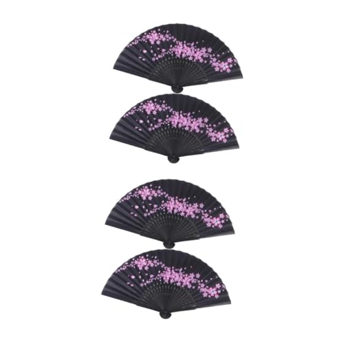 TOPBATHY 2 Sätze Fächer Seidenstoff Mit Blumenmuster Handgehaltener Klappfächer Im Chinesischen Stil Für Tanz Gartenpartys Und Hochzeiten Tragbar Und Elegant 2 Stück * 2 von TOPBATHY