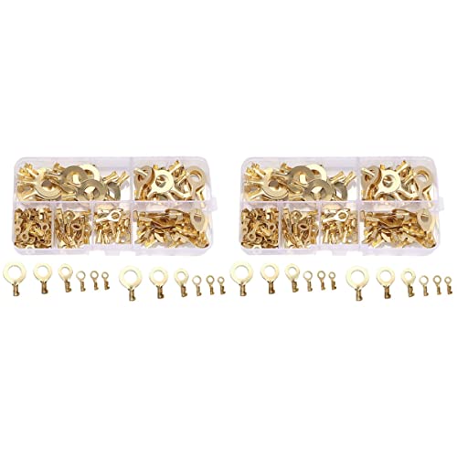 TOPBATHY 2 Sätze Kaltgepresste Kabelschuh Verbinder Set Ringkabelschuhe Gold Für Elektrische Anschlüsse Mit Transparenter Aufbewahrungsbox 150 Stück * 2 TOPBATHY 2 Sätze Kaltgepresste Kabelschuh Verbinder Set Ringkabelschuhe Gold Für Elektrische Anschlüsse Mit Transparenter Aufbewahrungsbox 150 Stück * 2 von TOPBATHY
