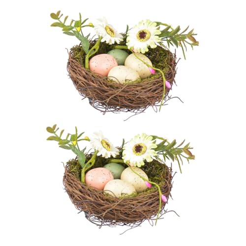TOPBATHY 2sätze Ostern Vogelnest Dekor Layout Schmuck Künstliches Vogelnest Osterdeko Requisiten Ostergarten Dekor Für Tische Esstische Bücherregale von TOPBATHY