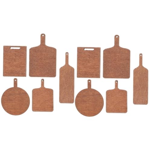 TOPBATHY 2 Sätze Mini-schneidebrett Mini-küchenschneidebrett Kleines Schneidebrett Mini House Photo Requisite Kleine Schneidebrett Dekoration Küche Geschirr Holz 5 Stück * 2 von TOPBATHY