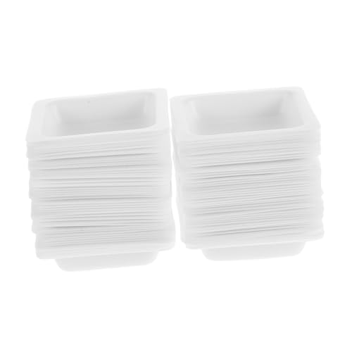 TOPBATHY 2 Sätze Waagschale Tragbar Boote Wiegen Labor Container Kanister Kleines Wägeschiffchen Aus Aluminium Wägeschalen Geschirr Wiegen Wiegeboot Messen Plastik Weiß 100 Stück * 2 von TOPBATHY