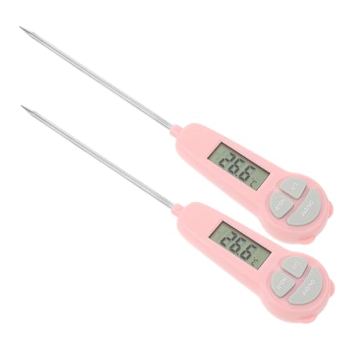 TOPBATHY 2 Stück Digitales Kochthermometer Tragbares Multifunktionales Thermometer für Braten Kochen Backen Öl und Milchpulver für Reisen von TOPBATHY