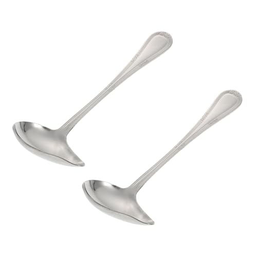 TOPBATHY 2 Stück Edelstahl Duckbill Löffel Einzigartig Geformte Suppenlöffel Rostfrei Langlebig Geeignet für Zuhause Restaurant und Hotel Praktische Verschleißfeste Küchenscoops von TOPBATHY