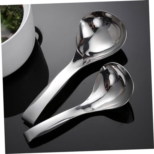 TOPBATHY 2 Stück Edelstahl Suppenkelle Haken Rostfrei Langlebig Vielseitig Einsetzbar für Suppe Hotpot und Servieren Küchenlöffel mit Langem Griff für Einfache Aufbewahrung von TOPBATHY