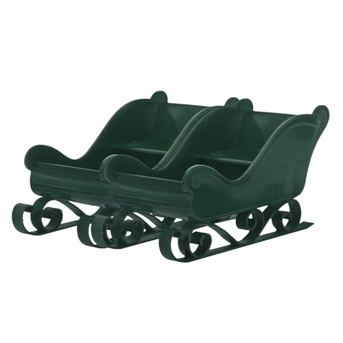 TOPBATHY 2 Stück Kleiner Santa Schlitten aus Robustem Kunststoff Tischdisplay für Weihnachtspräsente Festtagsdeko Eleganter für Kaminsims und Esstisch von TOPBATHY