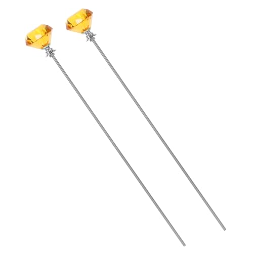 TOPBATHY 2 Stück Kristall Gartenstecker mit Diamant Topper und Langem Gewindebolzen Stilvolle Pflanzenstützen für Einzelstängel Indoor Fairy Wand Gartenaccessoires für Blumentöpfe und von TOPBATHY