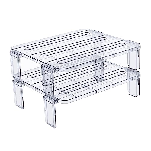 TOPBATHY 2 Stück Küchenküchenständer Gestell Rechteckig Stapelbarer Speicher groß Küchenorganisator kühlschrank Multifunktions-Lagerregal -Drahtregal Küchenregal wie Transparent TOPBATHY 2 Stück Küchenküchenständer Gestell Rechteckig Stapelbarer Speicher groß Küchenorganisator kühlschrank Multifunktions-Lagerregal -Drahtregal Küchenregal wie Transparent von TOPBATHY