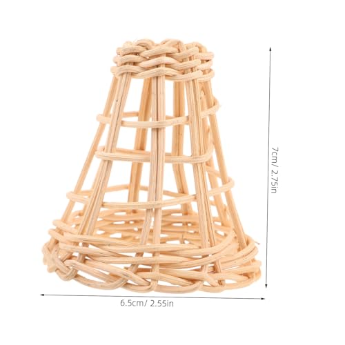 TOPBATHY 2 Stück Mini Rattan Lampenschirme Handgewebt Kleine Lampenschirme für Kronleuchter und Tischlampen Dekorative Boho lichtabdeckungen aus Naturmaterial für Wohnraumgestaltung von TOPBATHY