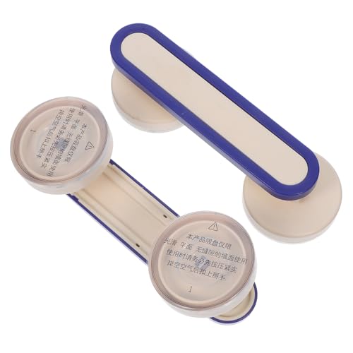 TOPBATHY 2 Stück Saugnapf Griff für Glas und Spiegeltüren Vielseitig als Bad und Kühlschrankgriff Platzsparend Werkzeuglose Montage Starke Haftung Glatten Oberflächen Orientalisches Blau von TOPBATHY