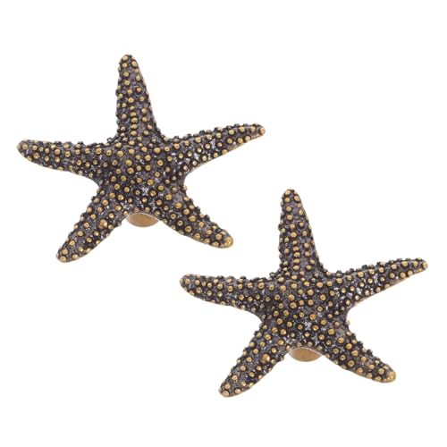 TOPBATHY 2 Stück Sternförmige Messing Schrankgriffe Küstenstil Single Hole Pulls Kleine Türknöpfe für Kleiderschrank Kommode Badezimmerschrank Einfache Montage Meer Dekor von TOPBATHY