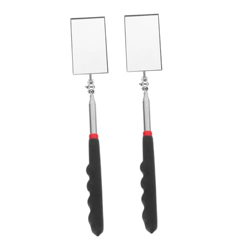 TOPBATHY 2 Stück Teiliges Ausziehbares Inspektionsspiegel mit Verstellbarem Flexiblem Teleskopgriff Rechteckiger Spiegel Ergonomisch Leicht für Fahrzeug und Maschineninspektion und von TOPBATHY