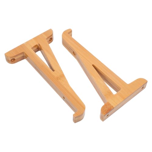 TOPBATHY 2 Stück Teiliges Holz Regalhalter Winkel Dreieckige Wandhalterung aus Robustem Holz Einfach Montierbares DIY Regalbrett Stützsystem für Wohnzimmer Büro Schlafzimmer Natürliche von TOPBATHY