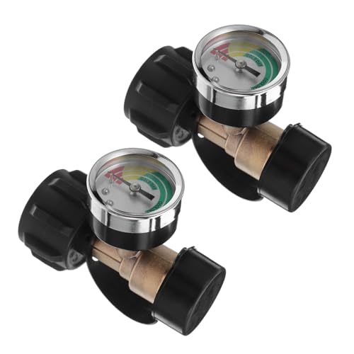 TOPBATHY 2 Stück Teiliges Propangas-Adapter Manometer Anschluss Messing Kompatibel Tankanschluss für Camper Wohnmobil Grill Gasheizer Sichere Gasflaschen-umrüstung von TOPBATHY