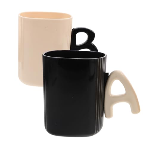 TOPBATHY 2 Stück Teiliges Reise-mundspülbecher-Set für Wiederverwendbare Bruchfeste Kunststoffbecher Kompakt und Leicht für Zuhause Reise und Studentenwohnheim Stilvoll in Schwarz und Beige TOPBATHY 2 Stück Teiliges Reise-mundspülbecher-Set für Wiederverwendbare Bruchfeste Kunststoffbecher Kompakt und Leicht für Zuhause Reise und Studentenwohnheim Stilvoll in Schwarz und Beige von TOPBATHY