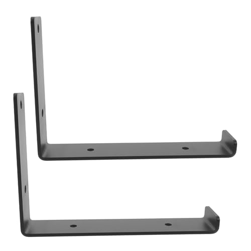 TOPBATHY 2 Stück Wand-bücherregal Wandhalterung Schwarzes Schweberegal Aus Schwarzem Metall L Regalhalterung Schweberegal Aus Metall Schwebendes Dekoratives Eisen Black von TOPBATHY