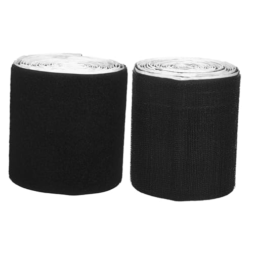 TOPBATHY 2 Stücke Selbstklebender Haken- und Schleifenband Couchkissengreifer Home Office Data Gripper Guitar Pedal Gripper Kissen Tape Selbstnässenstreifen Band Polyester Schwarz von TOPBATHY